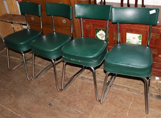 4 vintage chrome chairs
